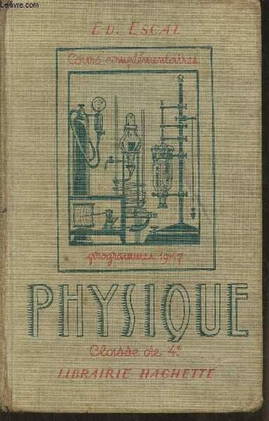 Physique- Classe de quatrième des cours complémentaires- Programme du 24 …