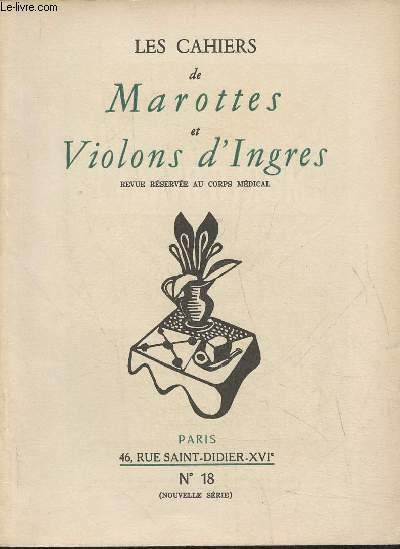 Les cahiers de Marottes et Violons d'Ingre n°18- Mars-Avril 1952-Sommaire: Ex-libris multiples de médecins par le Dr Jean Rousset- "Les thériacleurs" dans les textes et l'estampe par le Dr J. Thomas- La passion du Dr Paul pour les chiens par le Dr F. Mery