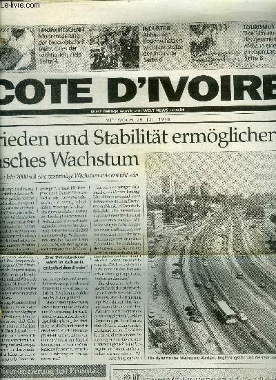 Cote d'ivoire -mittwoch 29 juli 1998- diese beilage wurde von …