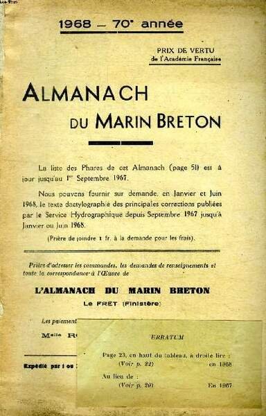 Almanach du marin breton 1968 70è année