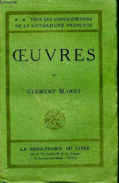 Oeuvre Collection Tous les chefs d'oeuvre de la littérature française