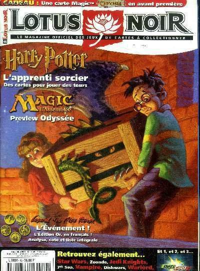 Lotus noir N°45 Le magazine officiel des jeux de cartes à collectionner Harry Potter L'apprenti sorcier