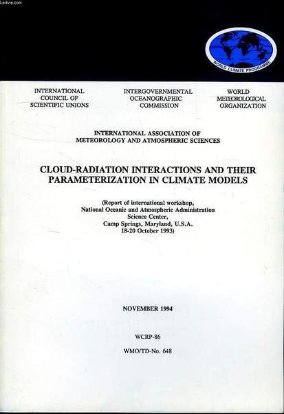 WORLD CLIMATE PROGRAMME RESEARCH, NOV. 1994, INT. ASSOC. OF METEOROLOGY … | Immagine principale