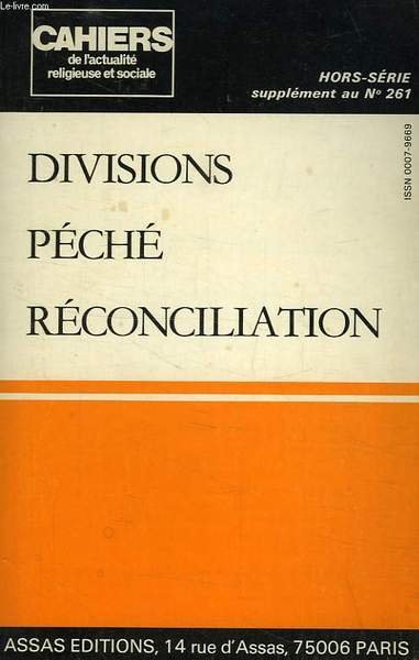 CAHIERS DE L'ACTUALITE RELIGIEUSE ET SOCIALE, HORS-SERIE, SUPPLEMENT AU N° …