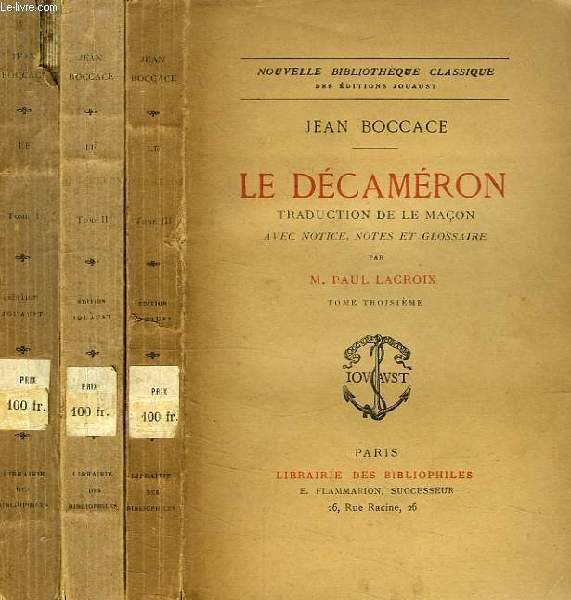LE DECAMERON, 3 TOMES