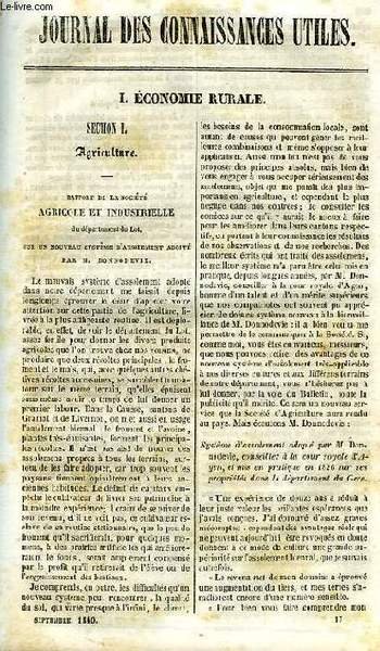 JOURNAL DES CONNAISSANCES UTILES, N° 9, SEPT. 1840
