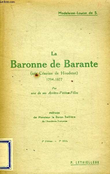 LA BARONNE DE BARANTE (NEE CESARINE HOUDETOT), 1794-1877, PAR UNE …