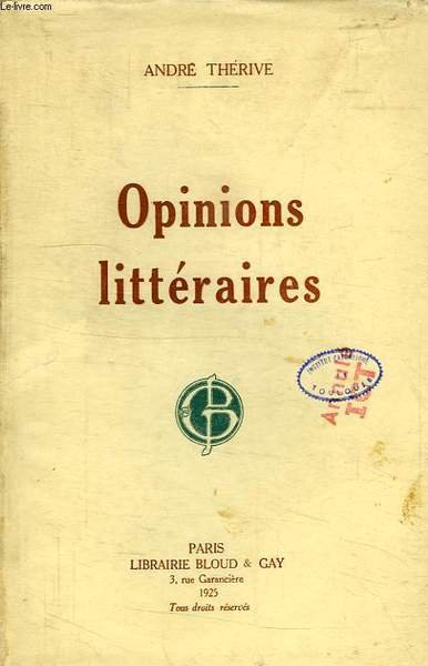OPINIONS LITTERAIRES | Immagine principale