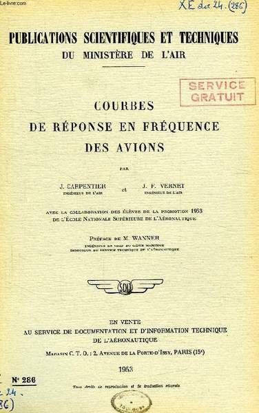 PUBLICATIONS SCIENTIFIQUES ET TECHNIQUES DU MINISTERE DE L'AIR 286, COURBES …