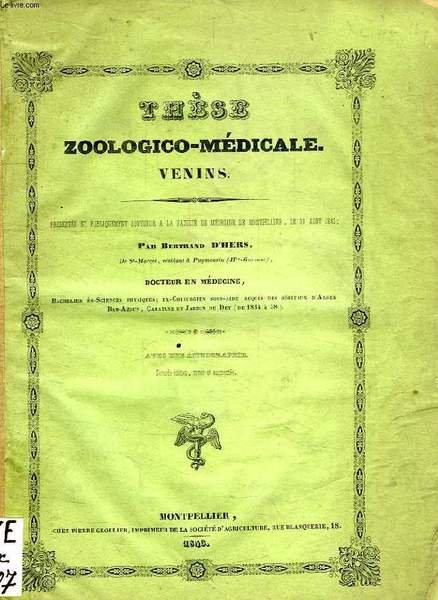 THESE ZOOLOGICO-MEDICALE, VENINS