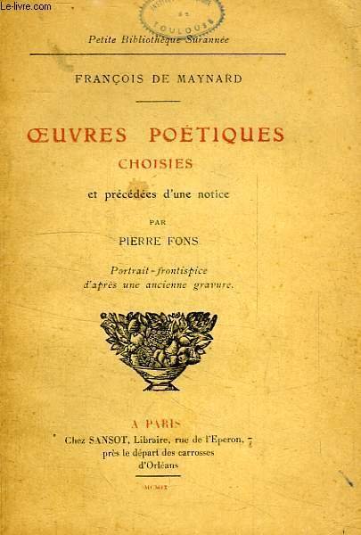 OEUVRES POETIQUES CHOISIES