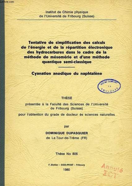 TENTATIVE DE SIMPLIFICATION DES CALCULS DE L'ENERGIE ET DE LA …