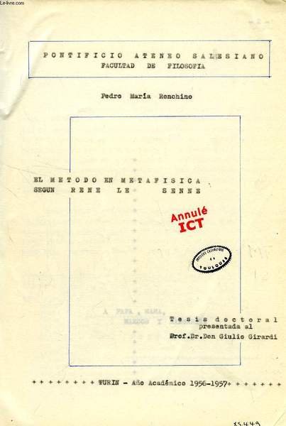 EL METODO EN METAFISICA SEGUN RENE LE SENNE (TESIS)