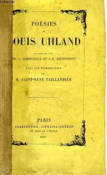 POESIES DE LOUIS UHLAND