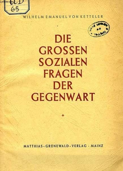 DIE GROSSEN SOZIALEN FRAGEN DER GEGENWART
