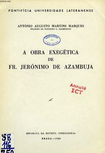 A OBRA EXEGETICA DE FREI JERONIMO DE AZAMBUJA | Immagine principale