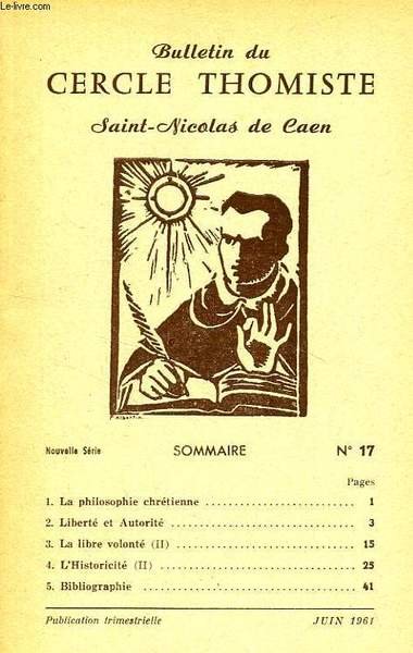 BULLETIN DU CERCLE THOMISTE SAINT-NICOLAS DE CAEN, N° 17, JUIN …