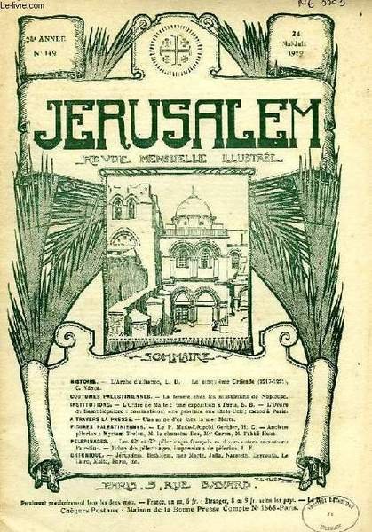 JERUSALEM, 24e ANNEE, N° 149, MAI-JUIN 1929, REVUE MENSUELLE ILLUSTREE | Immagine principale