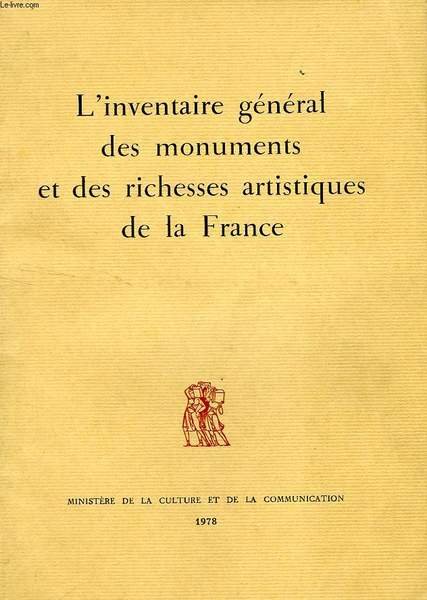 L'INVENTAIRE GENERAL DES MONUMENTS ET RICHESSES ARTISTIQUES DE LA FRANCE | Immagine principale