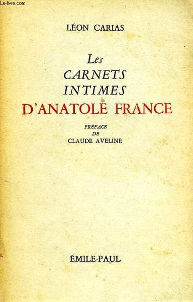 LES CARNETS INTIMES D'ANATOLE FRANCE | Immagine principale