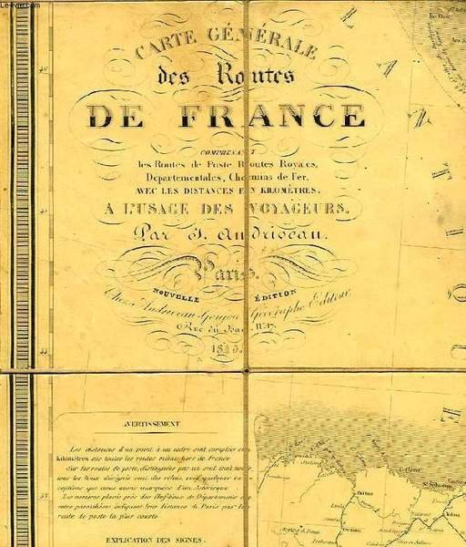 CARTE GENERALE DES ROUTES DE FRANCE, A L'USAGE DES VOYAGEURS | Immagine principale