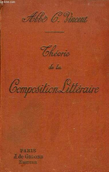 THEORIE DE LA COMPOSITION LITTERAIRE | Immagine principale