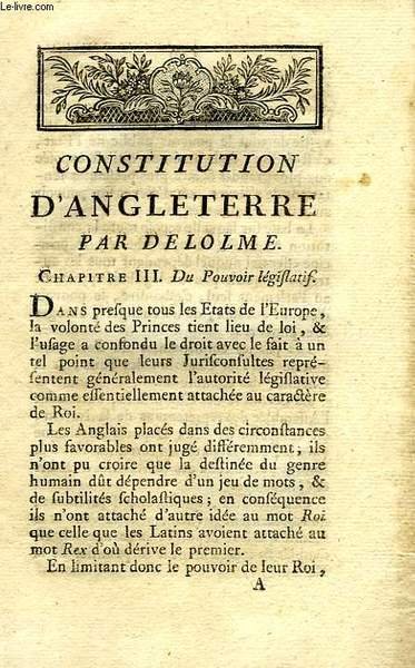 CONSTITUTION D'ANGLETERRE | Immagine principale