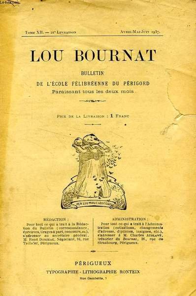 LOU BOURNAT DOU PERIGORD, BULLETIN DE L'ECOLE FELIBREENNE DU PERIGORD, … | Immagine principale