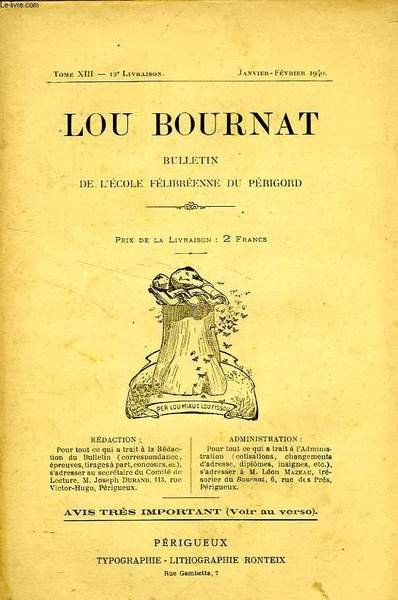 LOU BOURNAT DOU PERIGORD, BULLETIN DE L'ECOLE FELIBREENNE DU PERIGORD, … | Immagine principale