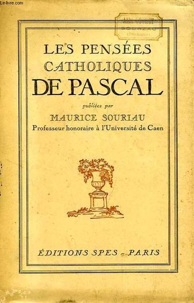 LES PENSEES CATHOLIQUES DE PASCAL | Immagine principale