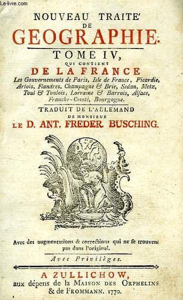 NOUVEAU TRAITE DE GEOGRAPHIE, TOME IV, DE LA FRANCE | Immagine principale