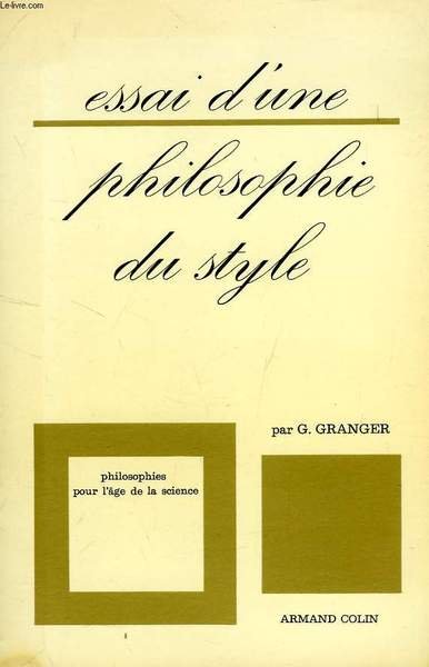 ESSAI D'UNE PHILOSOPHIE DU STYLE | Immagine principale