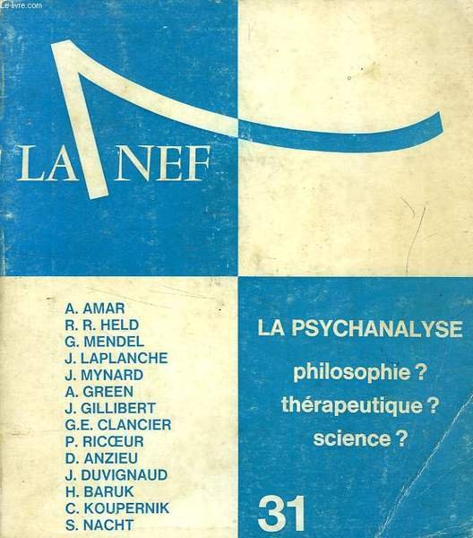 LA NEF, N° 31, NOUVELLE SERIE, 24e ANNEE, JUILLET-OCT. 1967, … | Immagine principale