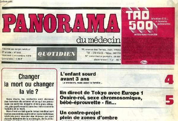 PANORAMA DU MEDECIN, 5e ANNEE, N° 856, NOV. 1979 | Immagine principale
