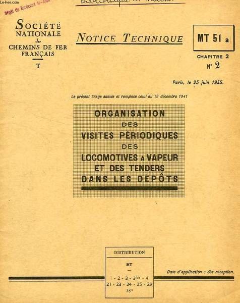 NOTICE TECHNIQUE, MT 52a, Chap. 2, N° 2, JUIN 1955, … | Immagine principale