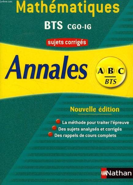 MATHEMATIQUES BTS COMPTABILITE ET GESTION DS ORGANISATIONS, INFORMATIQUE DE GESTION, … | Immagine principale