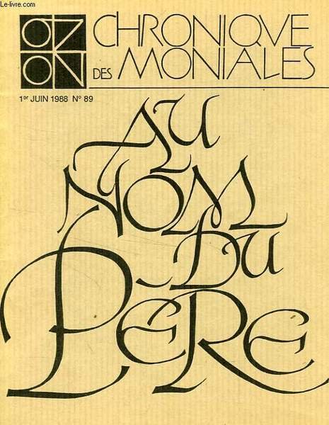 CHRONIQUES DES MONIALES, N° 89, JUIN 1988 | Immagine principale
