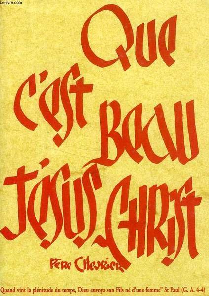 QUE C'EST BEAU JESUS-CHRIST, PERE CHEVRIER | Immagine principale
