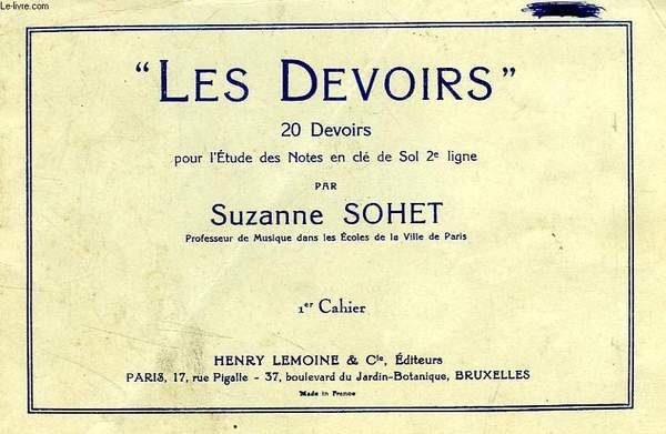 'LES DEVOIRS', 20 DEVOIRS POUR L'ETUDE DES NOTES EN CLE … | Immagine principale