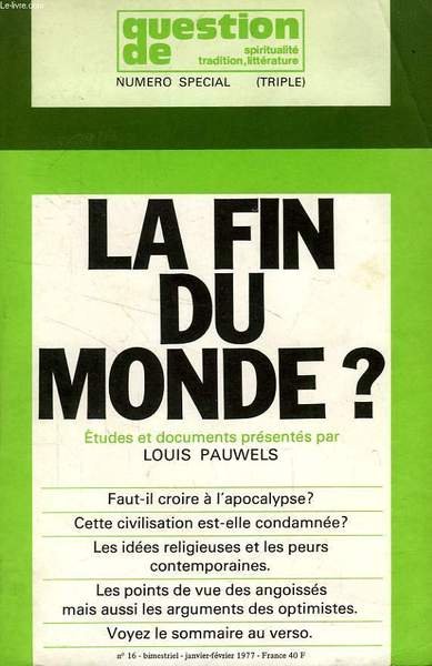 QUESTION DE, N° SPECIAL (TRIPLE) 16, JAN.-FEV. 1977, LA FIN … | Immagine principale