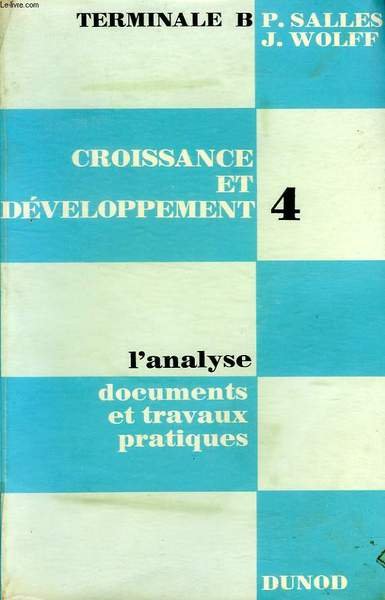 CROISSANCE ET DEVELOPPEMENT, 2. L'ANALYSE, TOME IV, DOCUMENTS ET TRAVAUX … | Immagine principale