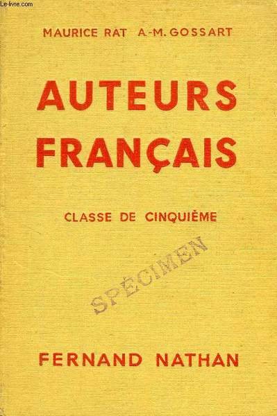 AUTEURS FRANCAIS, CLASSE DE 5e
