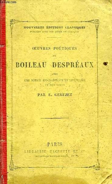 OEUVRES POETIQUES DE BOILEAU DESPREAUX