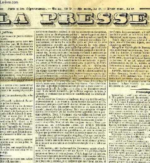 LA PRESSE, 2e ANNEE, N° 26, 26 JUILLET 1837