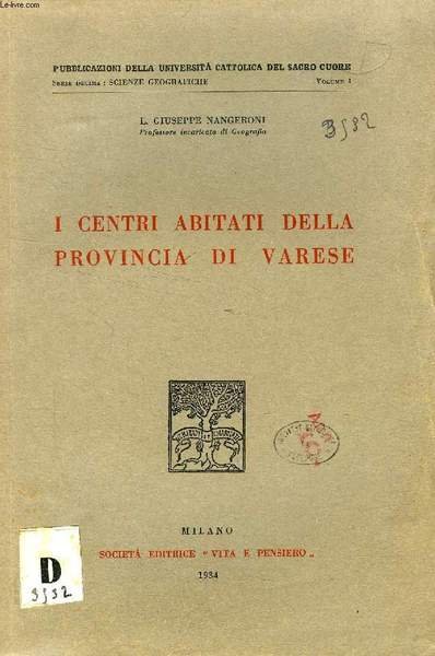 I CENTRI ABITATI DELLA PROVINCIA DI VARESE