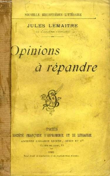 OPINIONS A REPANDRE