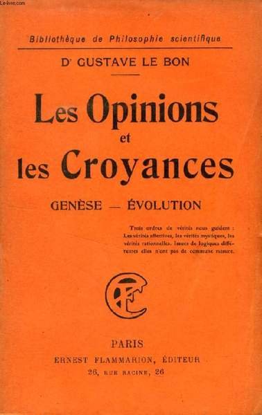 LES OPINIONS ET LES CROYANCES, GENESE, EVOLUTION | Immagine principale