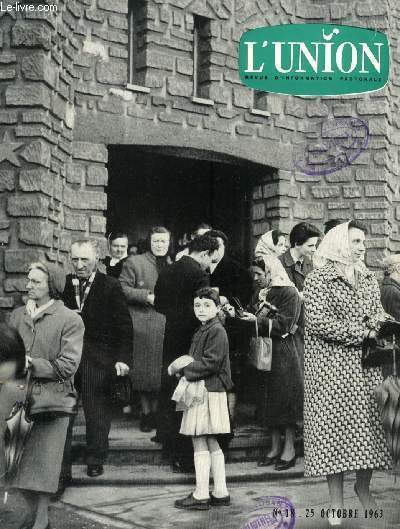 L'UNION, REVUE D'INFORMATION PASTORALE, N° 18, OCT. 1963 (Sommaire: Karl …
