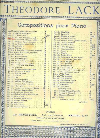 COMPOSITIONS POUR PIANO