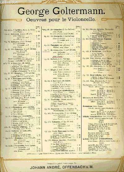 OEUVRES POUR VIOLONCELLE